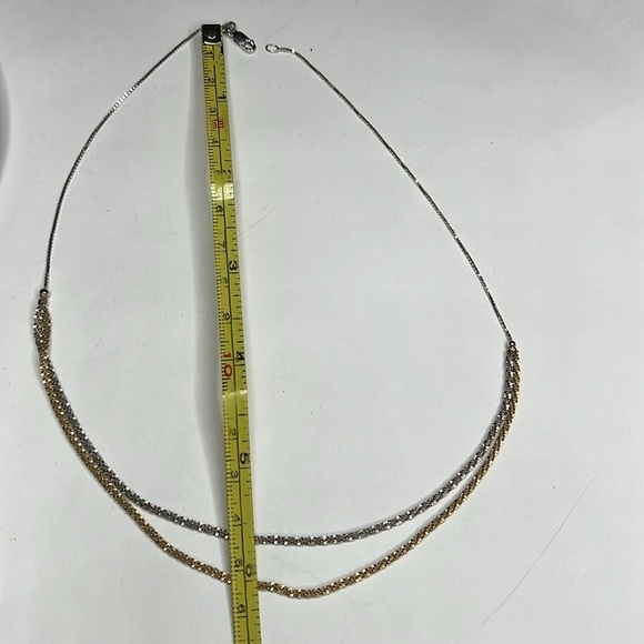 Lana 14K Yellow and White Gold Double Strand Tiered Chain Necklace - Picture 7 of 9